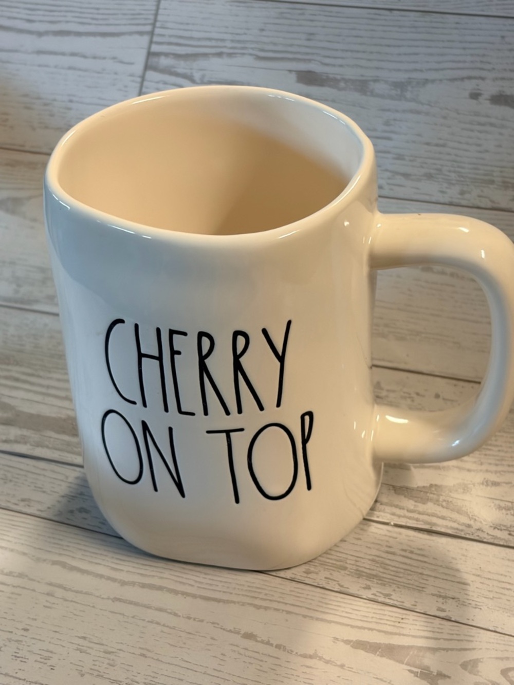 Rae Dunn White Ceramic 'CHERRY ON TOP' 🍒 Cherries Cherry Mug